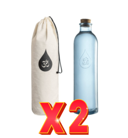 Pack de 2 unidades Botella Om Water Gratitude Azul Grande 1230 Ml Om Water