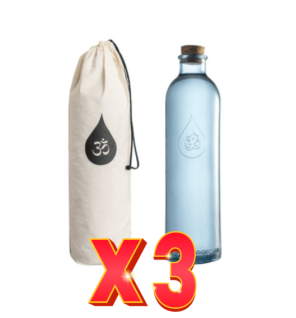 Pack 3 unidades Botella Om Water Gratitude Azul Grande 1230 Ml Om Water