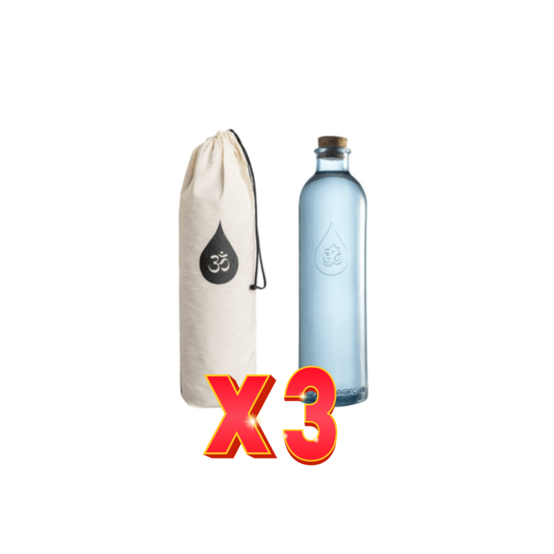 Pack 3 unidades Botella Om Water Gratitude Azul Grande 1230 Ml Om Water