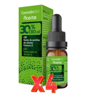 Pack de 4 unidades Cannabidol Aceite 30% 10 Ml. Tegor