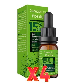 Pack de 4 unidades Cannabidol Aceite 15% 10 Ml. Tegor