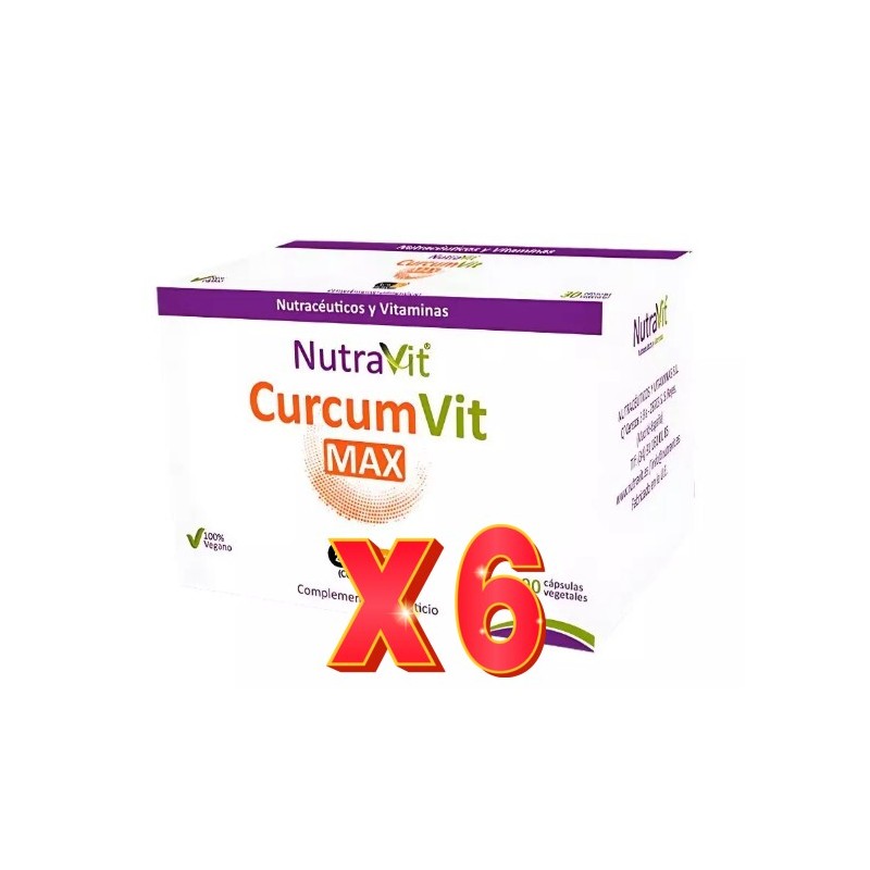Pack de 6 unidades Curcumvit Max Bcm95 90 Cápsulas Nutravit Pack de 6 unidades Curcumvit Max Bcm95 90 Cápsulas Nutravit