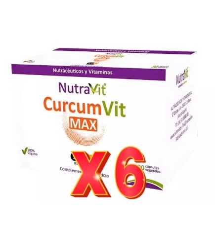 Pack de 6 unidades Curcumvit Max Bcm95 90 Cápsulas Nutravit