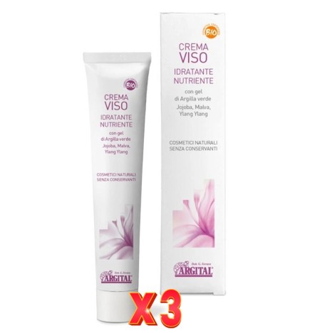 Pack de 3 unidades Crema Facial Hidratante Y Nutritiva Bio 50Ml Argital