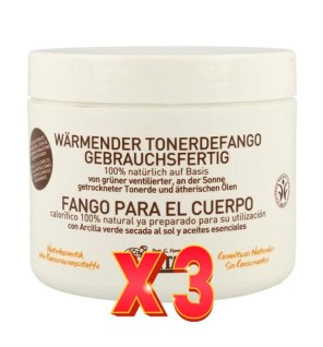 Pack de 3 unidades Fango Para El Cuerpo Con Arcilla Verde 500G Argital