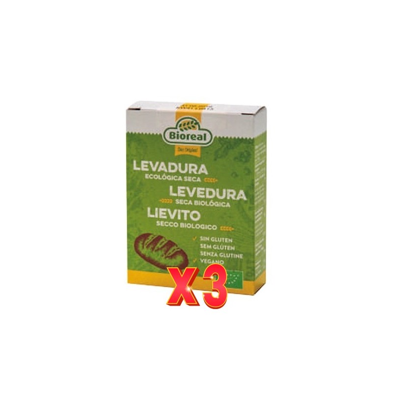 Pack de 3 unidades Levadura Seca Activa Sin Gluten Bio 5X9G Bioreal