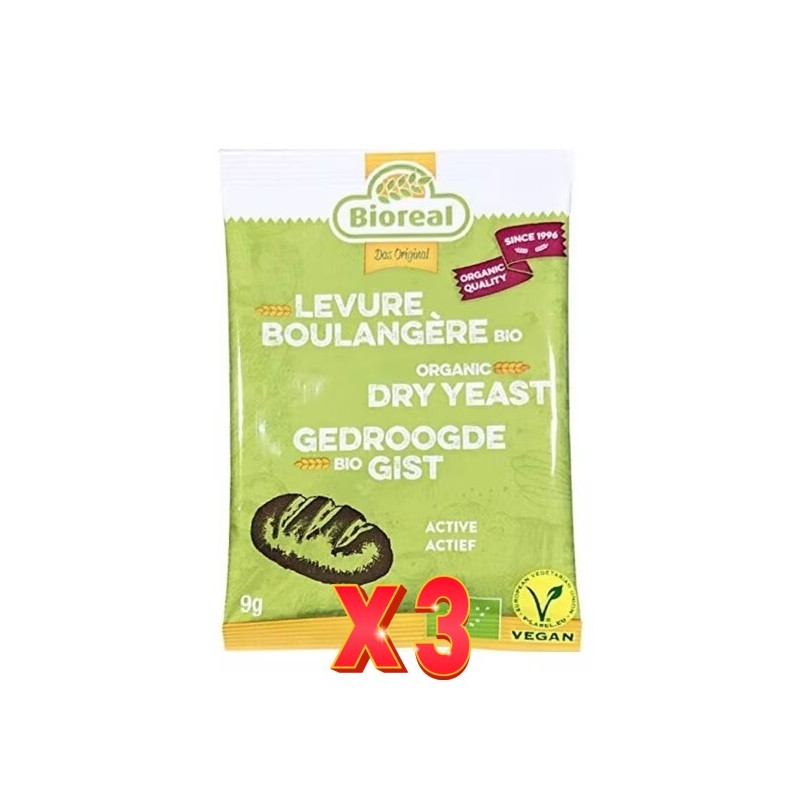 Pack de 3 unidades Levadura Seca Activa Sobre Bio 9G Bioreal