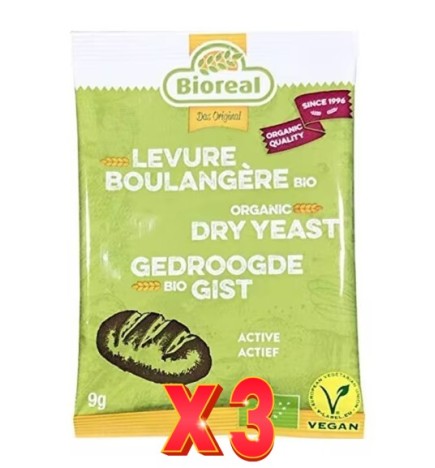Pack de 3 unidades Levadura Seca Activa Sobre Bio 9G Bioreal