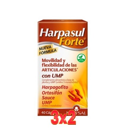 Pack de 3x2 unidades Harpasul Forte Cap.(Harpagofito+Ortosifón+Sauce+Ump)  40 Cápsulas Natysal