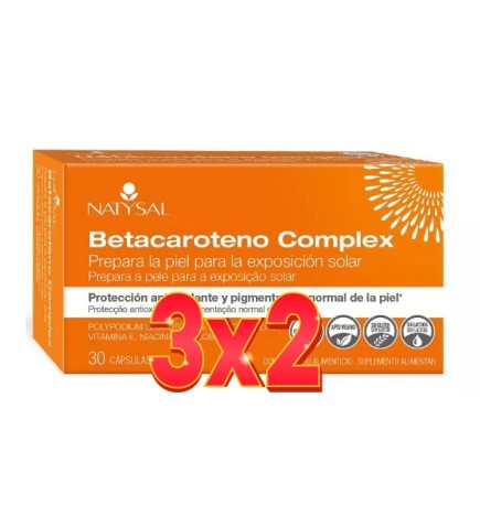Pack de 3x2 unidades Betacaroteno Complex 30 Cápsulas Natysal