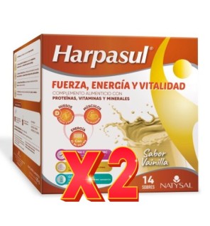 Pack de 2 unidades Batido Harpasul Fuerza, Energia Y Vitalidad Sabor Vainilla 14 Sobres Natysal