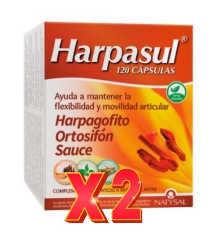 Pack de 2 unidades Harpasul   (Harpagofito + Ortosifón + Sauce) 120 Cápsulas Natysal