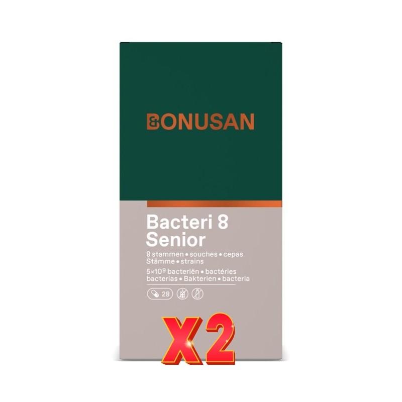 Pack de 2 unidades Bacteri 8 Senior 28 Cápsulas Gastrorresistentes Bonusan Pack de 2 unidades Bacteri 8 Senior 28 Cápsulas Gastrorresistentes Bonusan