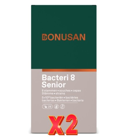 Pack de 2 unidades Bacteri 8 Senior 28 Cápsulas Gastrorresistentes Bonusan