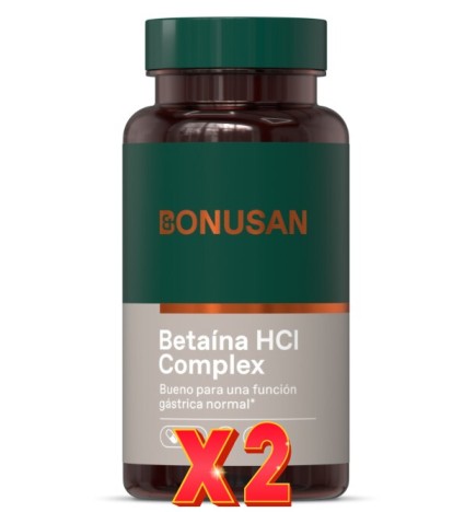 Pack de 2 unidades Betaína Hcl Complex 120 Càpsulas Bonusan
