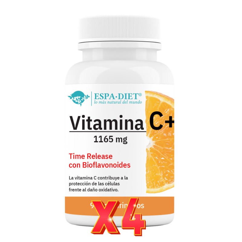 Pack de 4 unidades Vitamina C + Bioflavonoides 90 Comprimidos Espadiet
