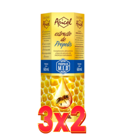 Pack de 3x2 Unidades Apicol Extr. Propolis 60 Ml Tongil