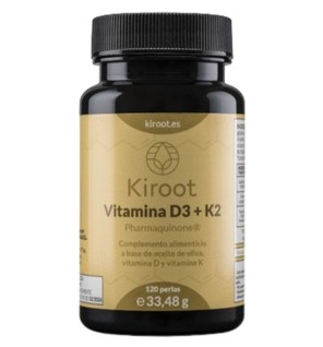 Vitamina D3+K2 120 Perlas Kiroot