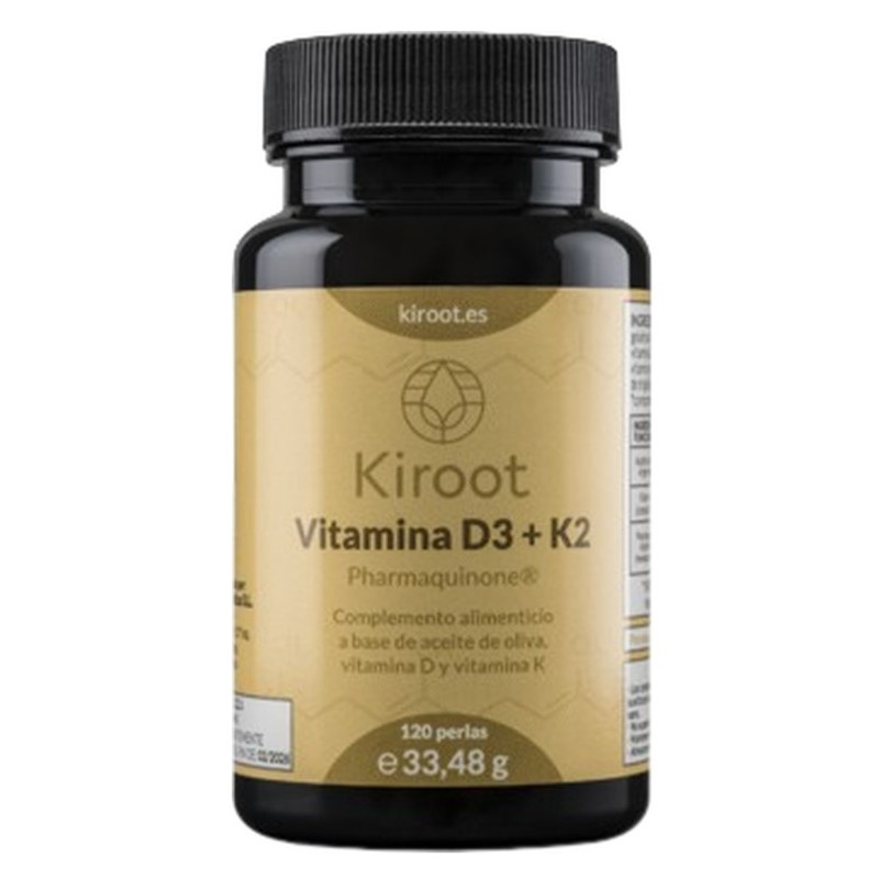 Vitamina D3+K2 120 Perlas Kiroot