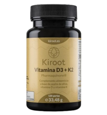 Vitamina D3+K2 120 Perlas Kiroot