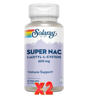 Pack de 2 unidades Super Nac 600 MG 60 Capsulas Vegetales Solaray