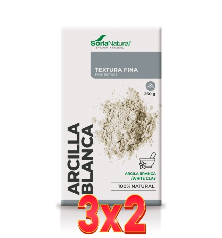Pack 3x2 unidades Arcilla Blanca 250 G Soria Natural