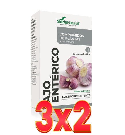 Pack 3x2 unidades Ajo Entérico  30 X 900 Mg Soria Natural