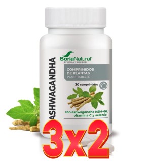 Pack 3x2 unidades Ashwagandha 30 X 1100 Mg Soria Natural