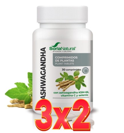 Pack 3x2 unidades Ashwagandha 30 X 1100 Mg Soria Natural