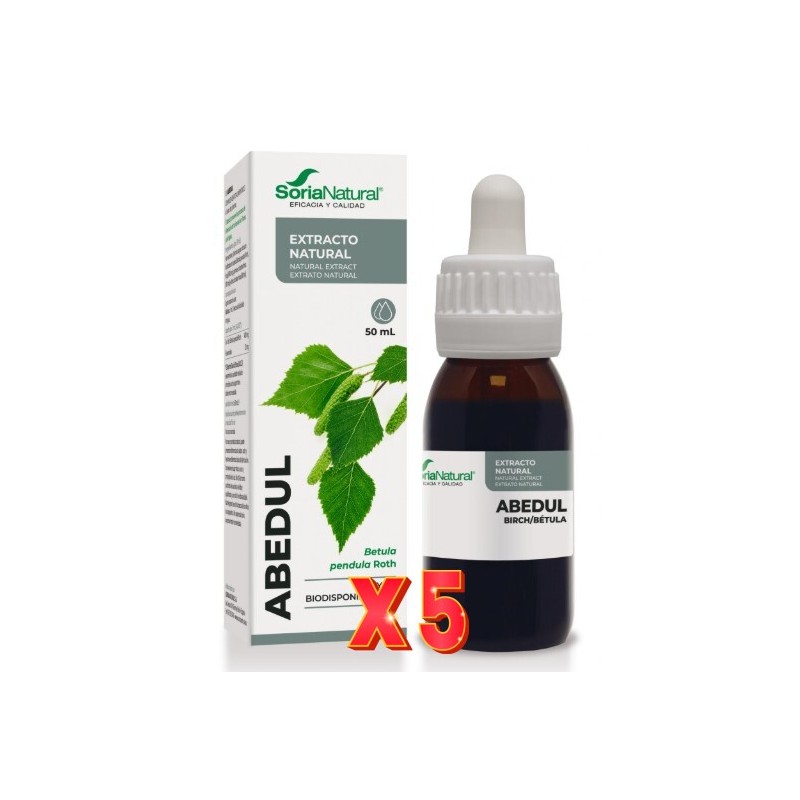 Pack 5 unidades Extracto Abedul  50 Ml Soria Natural