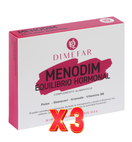 Pack de 3 unidades Menodim Equilibrio Hormonal 30 cápsulas de Dimefar