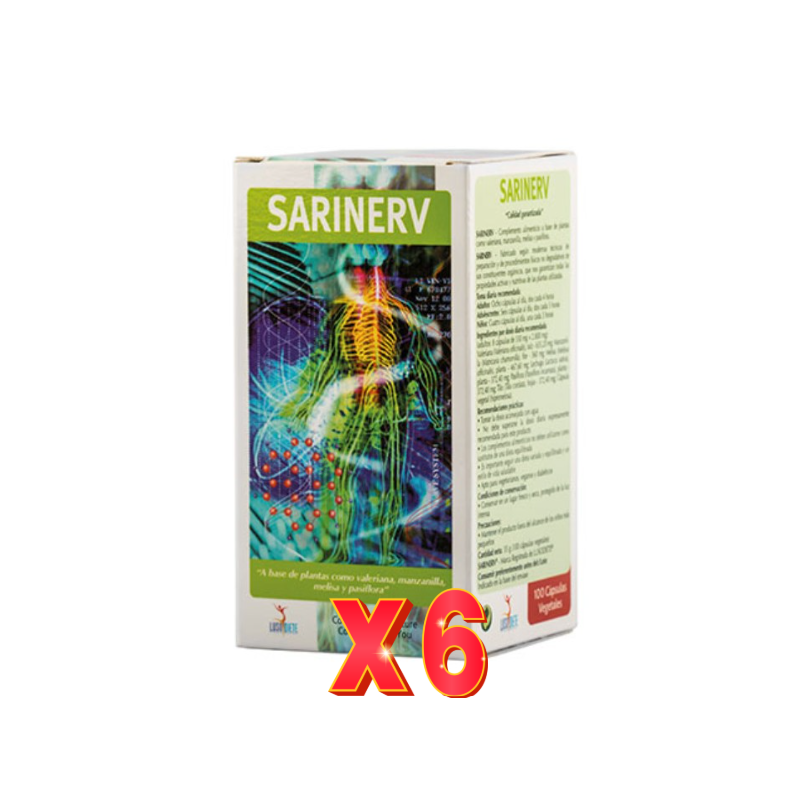 Pack de 6 unidades Sarinerv 100 capsulas De Lusodiete