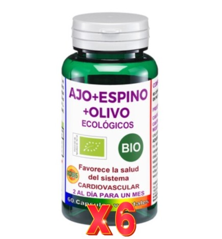 Pack de 6 unidades Ajo Espino Olivo Ecológico Bio 60 Cápsulas Robis