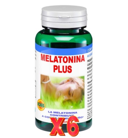 Pack de 6 unidades Melatonina Plus 1 Mg 60 Cápsulas Robis