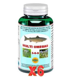 Pack de 6 unidades Multi Omegas 3-6-9 60 Cápsulas Robis