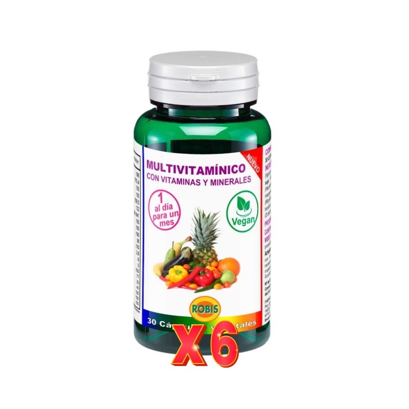 Pack de 6 unidades Multivitaminico 30 Cápsulas Robis Pack de 6 unidades Multivitaminico 30 Cápsulas Robis
