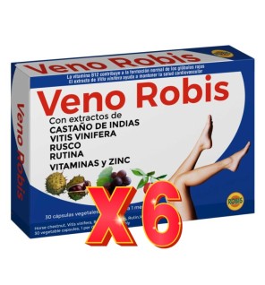 Pack de 6 unidades Veno Robis 30 Cápsulas Robis