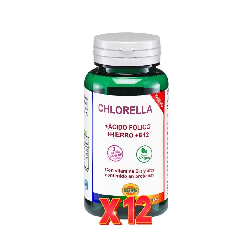 Pack de 12 unidades Chlorella 90 Comprimidos Robis Pack de 12 unidades Chlorella 90 Comprimidos Robis