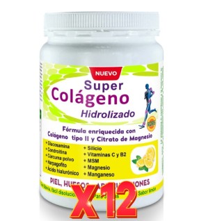 Pack de 12 unidades Super Colageno Hidrolizado Limón 300 Gr Polvo Robis