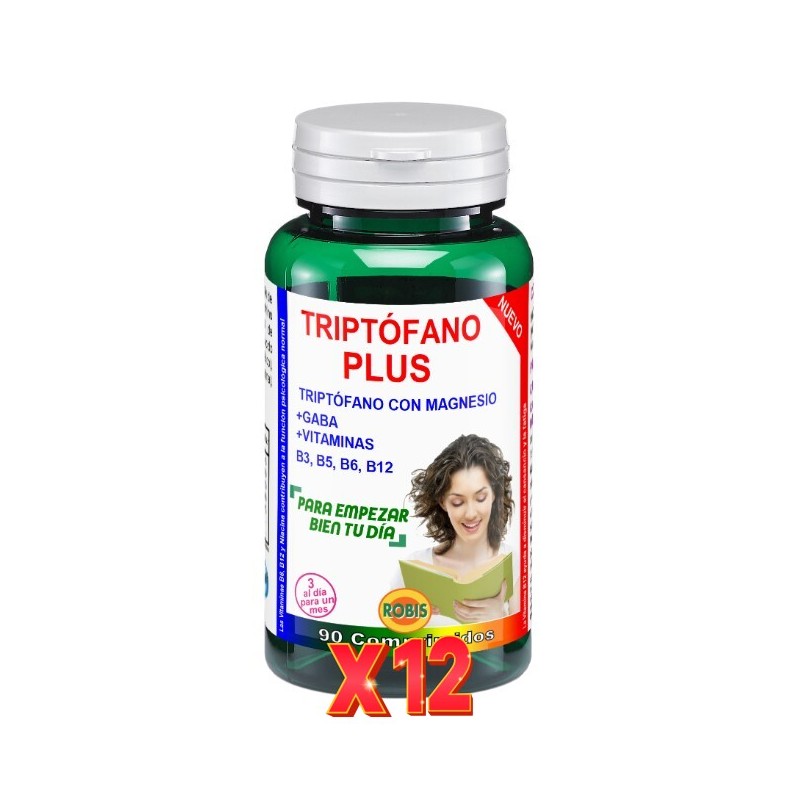 Pack de 12 unidades Triptofano Plus 90 Comprimidos Robis Pack de 12 unidades Triptofano Plus 90 Comprimidos Robis