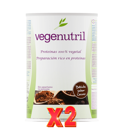 Pack de 2 unidades Vegenutril Cacao Bote 350 Gramos Nutergia