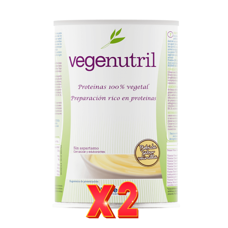 Pack de 2 unidades Vegenutril Vainilla Bote 350 Gramos Nutergia Pack de 2 unidades Vegenutril Vainilla Bote 350 Gramos Nutergia