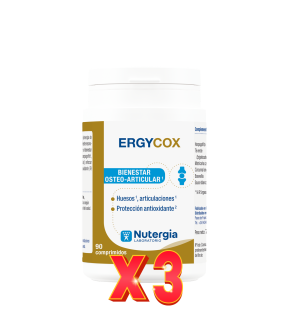 Pack de 3 unidades Ergycox 90 Comprimidos Nutergia
