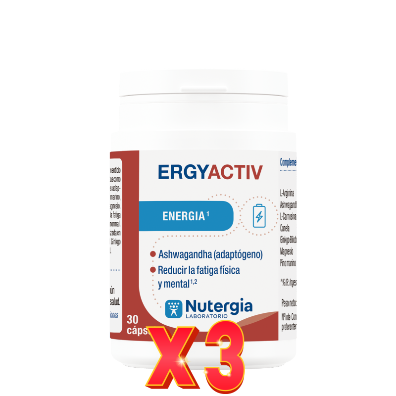 Pack de 3 unidades Ergyactiv 30 Capsulas Nutergia