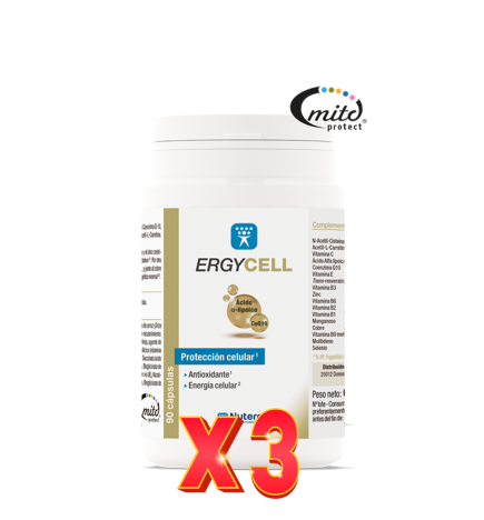 Pack de 3 unidades Ergycell 90 Capsulas Nutergia
