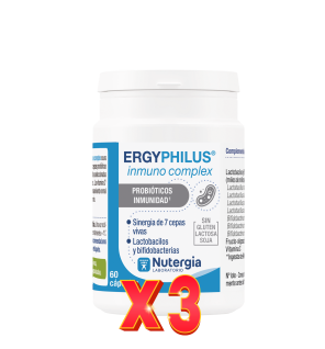 Pack de 3 unidades Ergyphilus Inmuno Complex 60 Capsulas  Nutergia