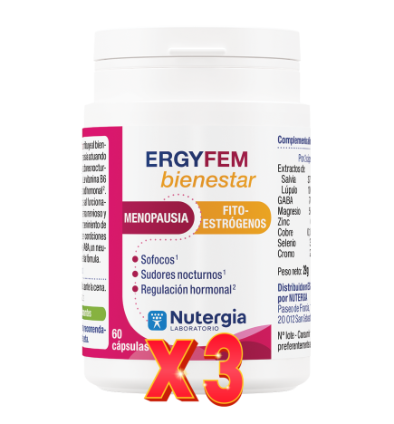 Pack de 3 unidades Ergy-Fem Bienestar 60 Capsulas Nutergia
