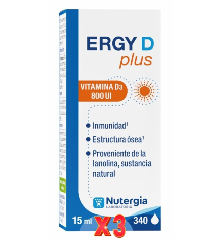 Pack de 3 unidades Ergy-D Plus 15 Ml Nutergia