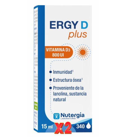 Pack de 2 unidades Ergy-D Plus 15 Ml Nutergia