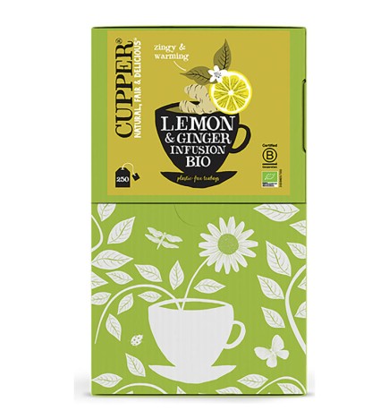 Infusión Limón Y Jengibre Bio, 250 Bolsas Cupper